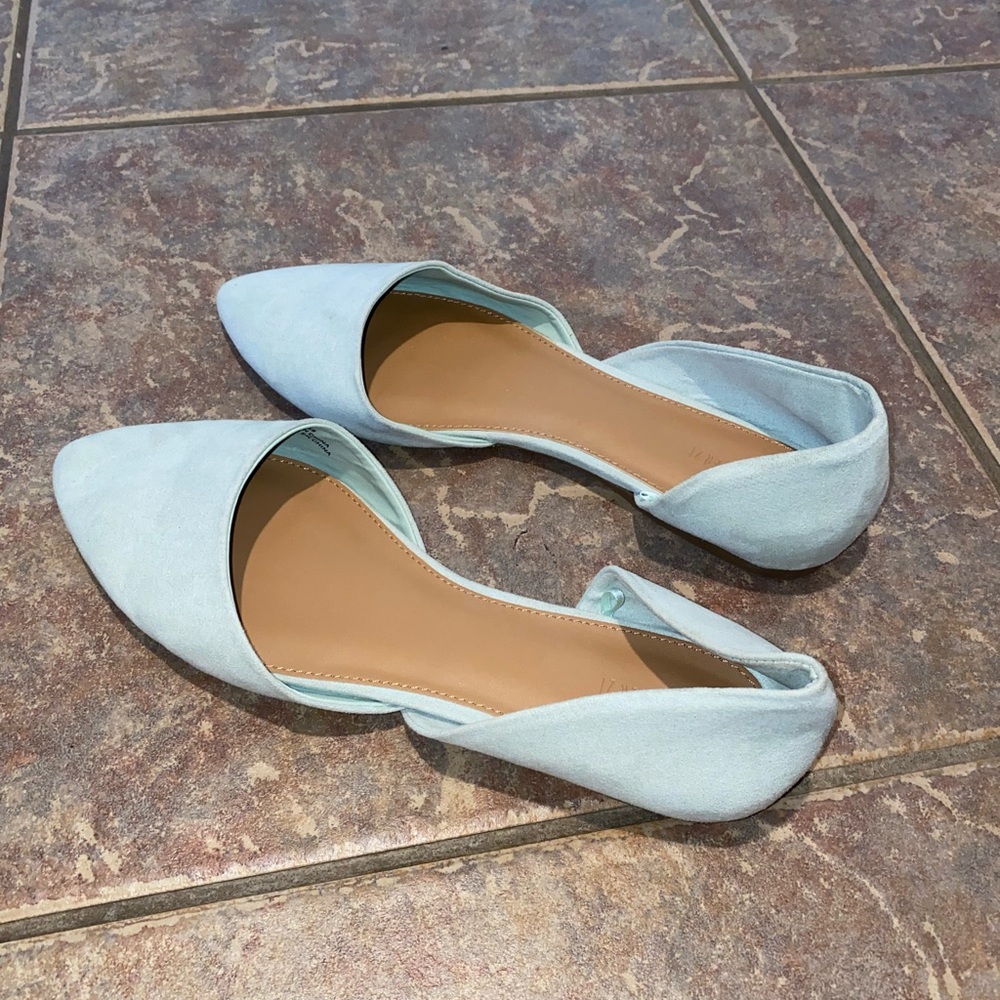 Forever 21 pointy flats in baby blue